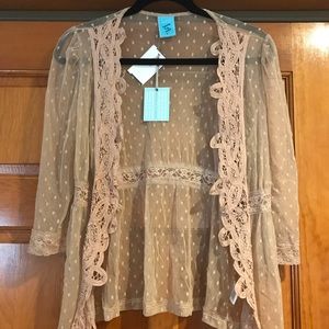 h.i.p Lacey sheer cardigan